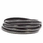 Læderkugle sort 06 mm med nikkelfri kuglekæde pr. 20 cm