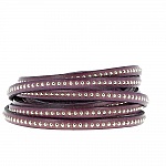 Læderkugle Prune 06 mm med nikkelfri kuglekæde pr. 20 cm