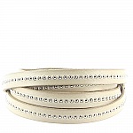 Læderkugle Taupe 10 mm med nikkelfri kuglekæde pr. 20 cm