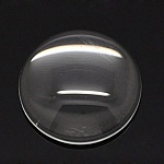 Cabochon Rund 14 mm i gennemsigtigt glas N°04