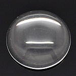 Cabochon Rund 16 mm i gennemsigtigt glas N°06