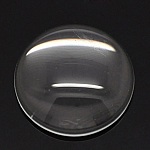 Cabochon Rund 18 mm i gennemsigtigt glas N°07
