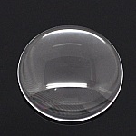 Cabochon Rund 20 mm i gennemsigtigt glas N°08