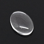 Oval cabochon 10 x 14 mm x 2 stk. i klart glas N°16