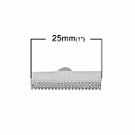 20 spænder 25 x 8 mm sølv