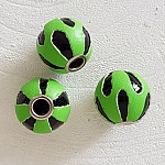 Rund læderperle N°06 Grøn