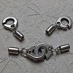 Rund læder håndjernsspænde 3 mm i Zamac