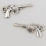 Charm revolver pistol N°01 sølv x 20 stk.
