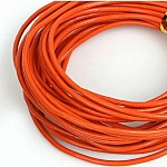 1 meter glat læder rund snor Orange 2 mm