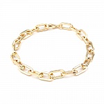 Oval mesh armbånd 16K forgyldt 22 cm N°03