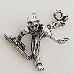 Sølv Knap Horse Sport Charm