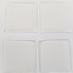 9 selvklæbende cabochons i harpiks 20 x 20 mm gennemsigtig