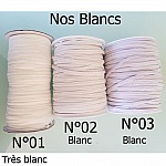 Flad maske elastisk 5 mm hvid N°03 X 7 meter