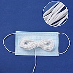 1 meter elastisk maske Polyester rund 2,3 mm hvid