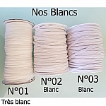 10 meter flad hvid elastisk tape 5 mm N°03