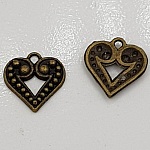Hjerte charms N°12 Bronze