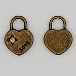 Hjerte charms N°14 B og Strass