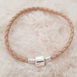 Europæisk klip armbånd Plain 01 FRA 15 TIL 23 CM Beige