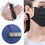 Elastisk maske Polyester rund 2,5 mm Sort
