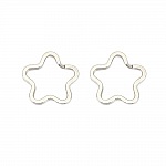 Blomsterformet nøglering Rustfrit stål 34 x 35 mm