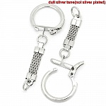 Sølv metal nøglering 6,2 cm