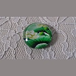 glas cabochon rund 20mm blomst 01-008 