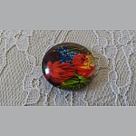 glas cabochon rund 25mm blomst 01-031 
