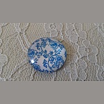 glas cabochon rund 25mm blomst 014 