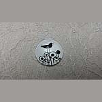 rund glas cabochon 20mm fugle 018 