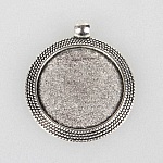2 x 25mm sølv cabochon holdere, cabochon vedhæng 71AS