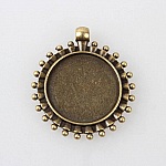 2 x 25mm bronze cabochon holdere, cabochon vedhæng 84AB 