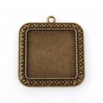 2 x 30mm bronze cabochon holdere, cabochon vedhæng 44AB 