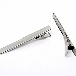 Pakke med 10 krokodilleclips - sølv 75 mm x 9 mm