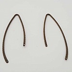 Bar buet metalstang forsølvet 2 ringe N°04 Bronze