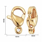 1 rustfrit stålspænde 24K forgyldt karabinlås 9 x 6 mm guld