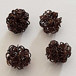 Perle ronde fil de fer métal fantaisie 16 mm Marron