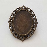 Support cabochon Ovale de 25 X 18 mm Bronze N°02-02