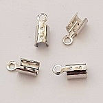 10 Embouts à coller Serres Cordons Argent Vieilli 4 x 3 mm N°02