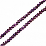Perles en Verre 3 mm à Facettes Couleur Violet