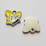 Breloque papillon N°31 Jaune 13 x 13 mm