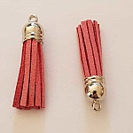 Pompon suédine uni 43 mm N°03 Rose