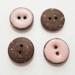 Boutons 20mm à deux trous ronds en noix de coco N°01