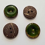 Boutons 20mm à deux trous ronds en noix de coco N°09