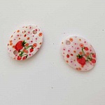 Entre deux fantaisie Ovale à fleurs 20x14 mm N°04
