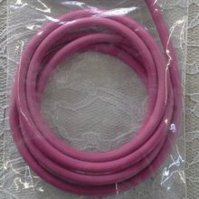 1 meter Pvc hul snor 4 mm pastelrød