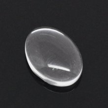 Oval cabochon 10 x 14 mm x 2 stk. i klart glas N°16