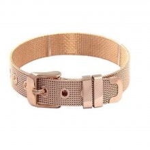 Rustfrit stål armbånd 10 mm rosa guld