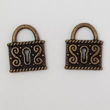 Charm hængelås lås N°01 Bronze