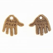 Hånd charm 'MADE HAND' N°01 Bronze