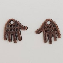 Hånd charm "MADE HAND" N°01 Kobber